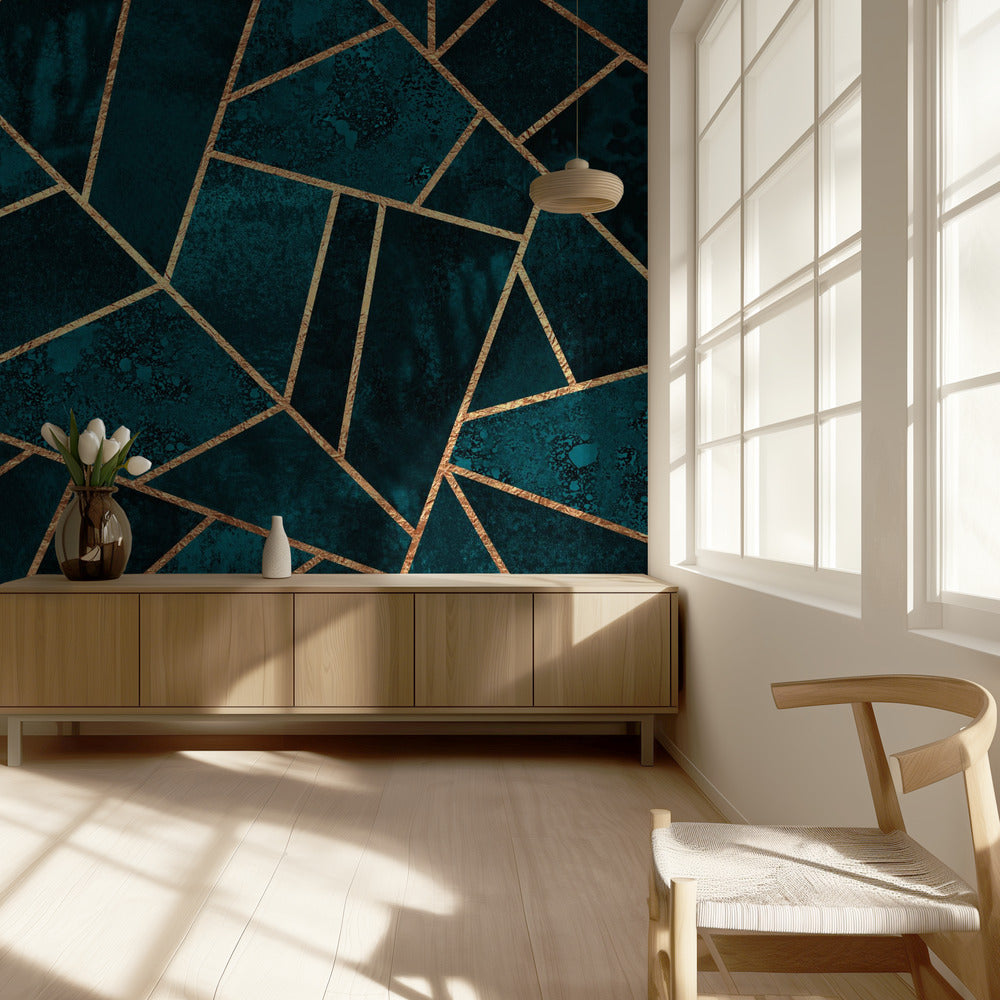 Głęboki turkusowy kamień | Fototapeta