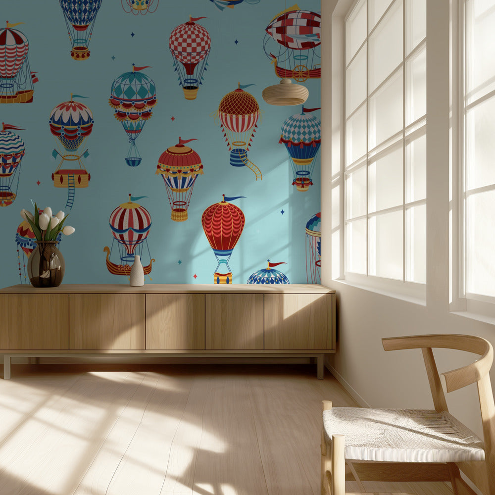 Up,Up and Away_Teal | Wallpaper