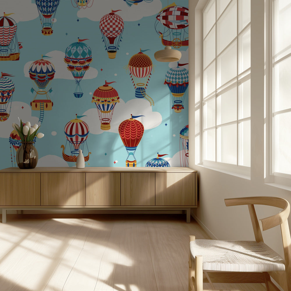 Pilvissä ylhäällä_Sinivihreä | Valokuvatapetit