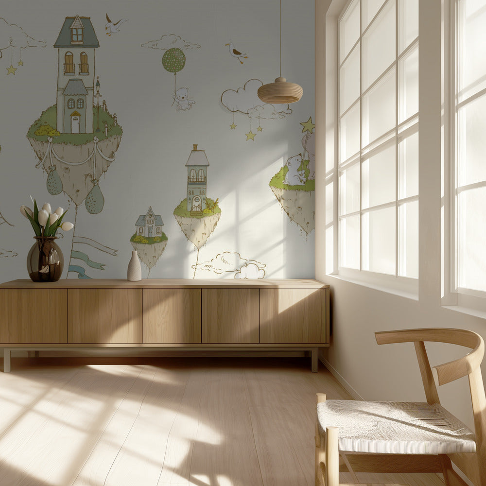 Floating Islands_Cream | Wallpaper