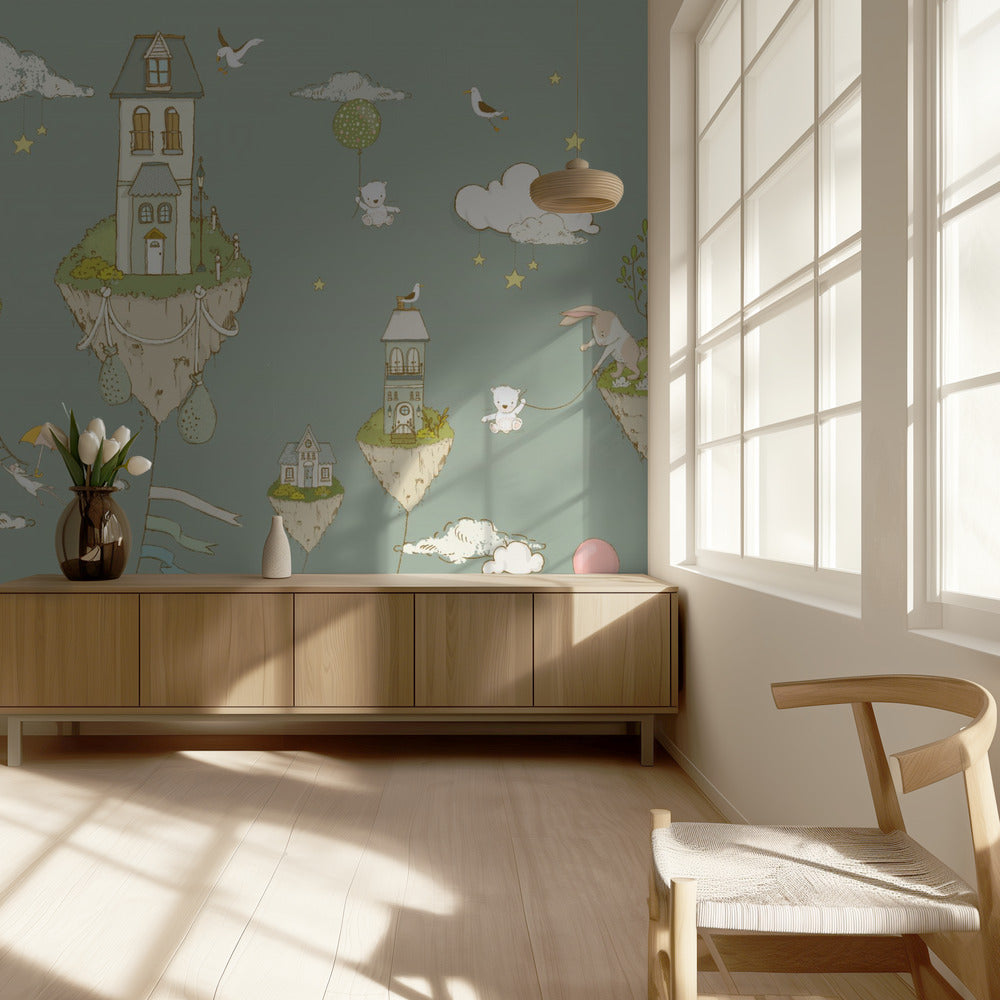 Floating Islands_FogGreen | Wallpaper