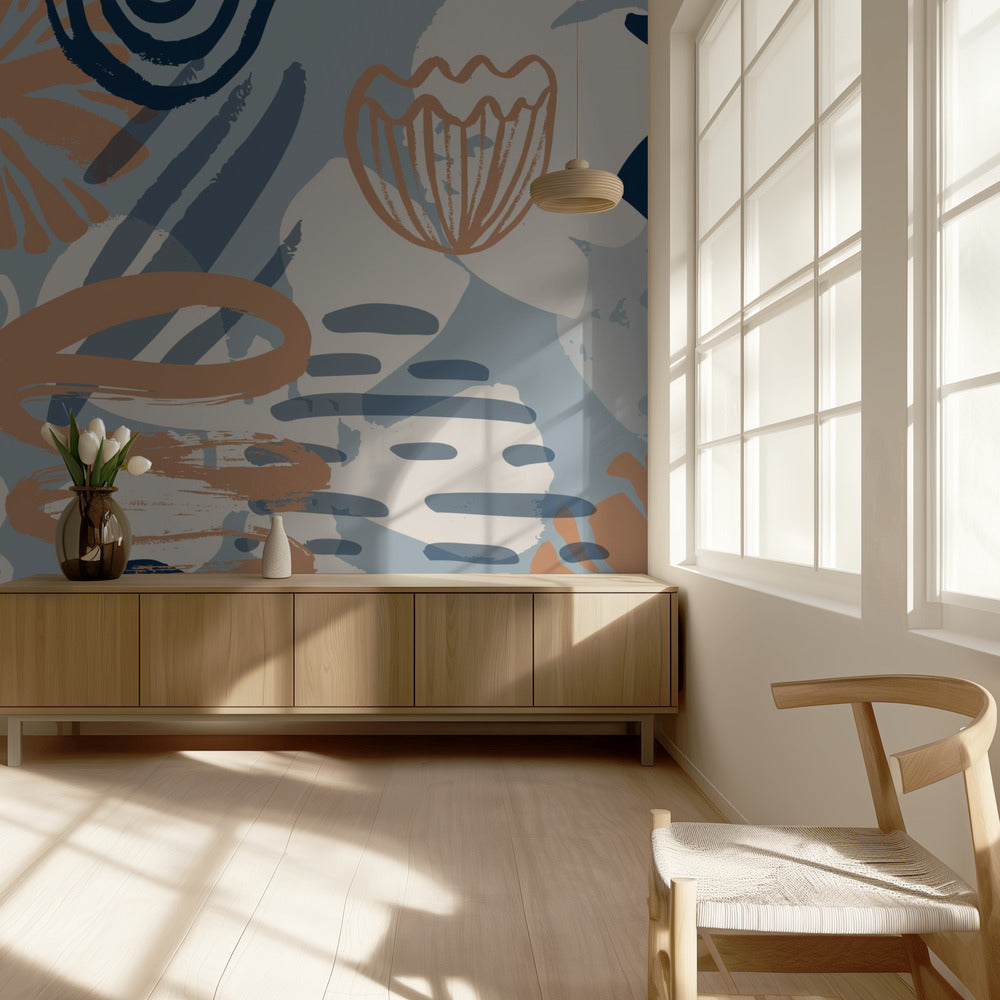 Scandia Herb_Bleu | Papier Peint Photo