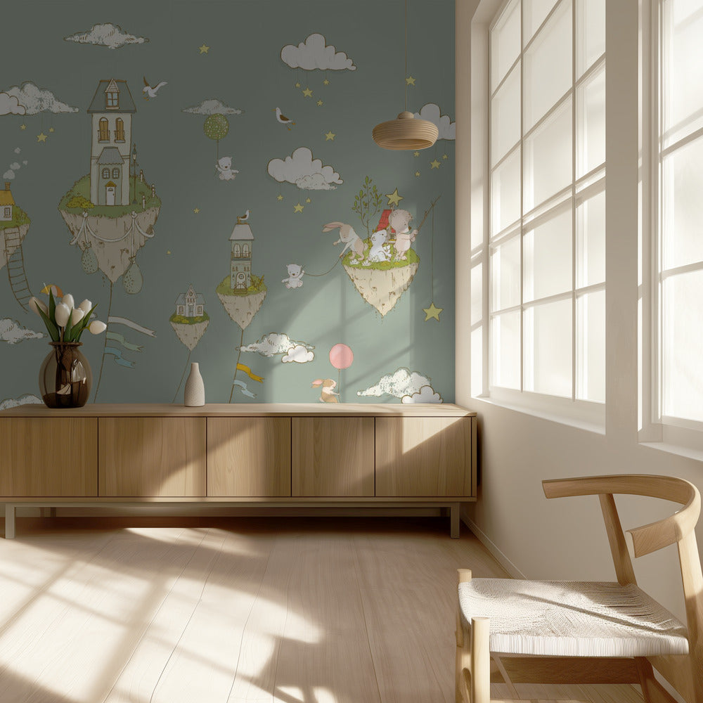 Floating Islands_FogGreen | Wallpaper