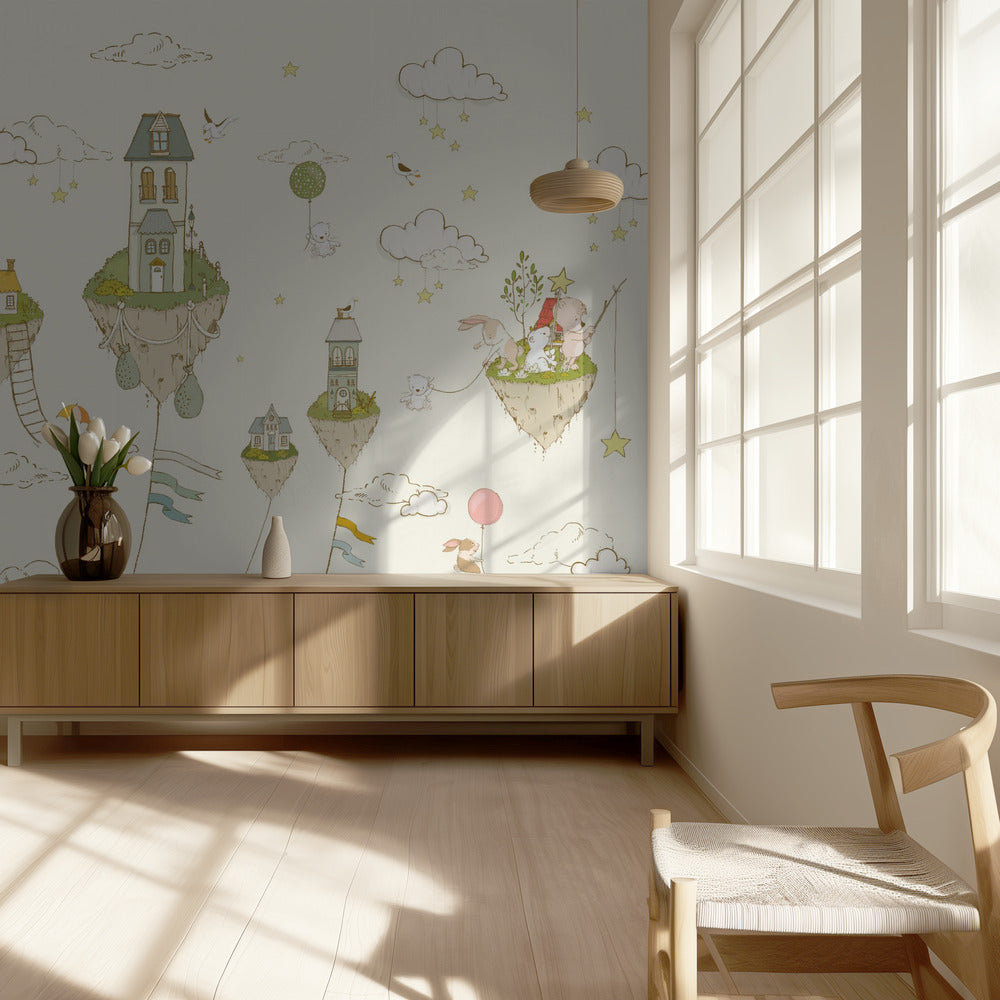 Floating Islands_Cream | Wallpaper