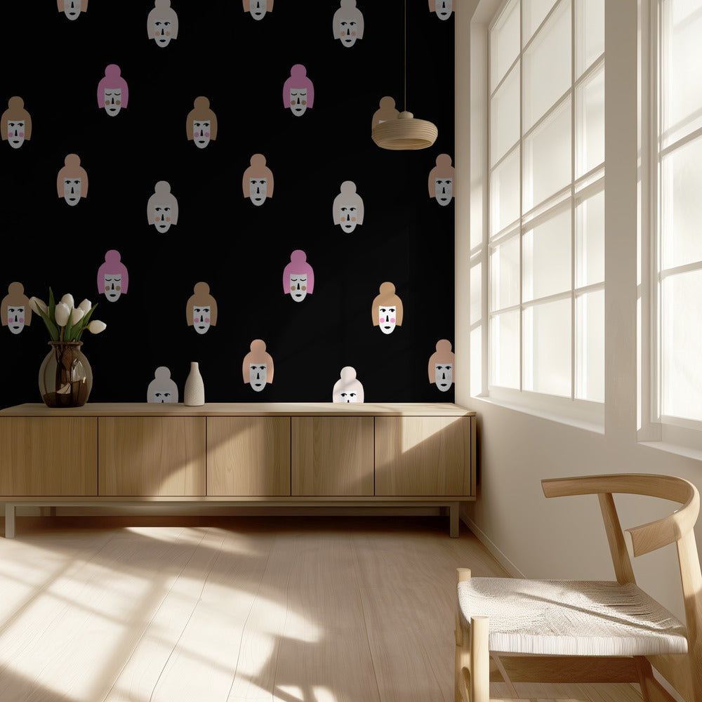 Faces (pattern design) | Wallpaper