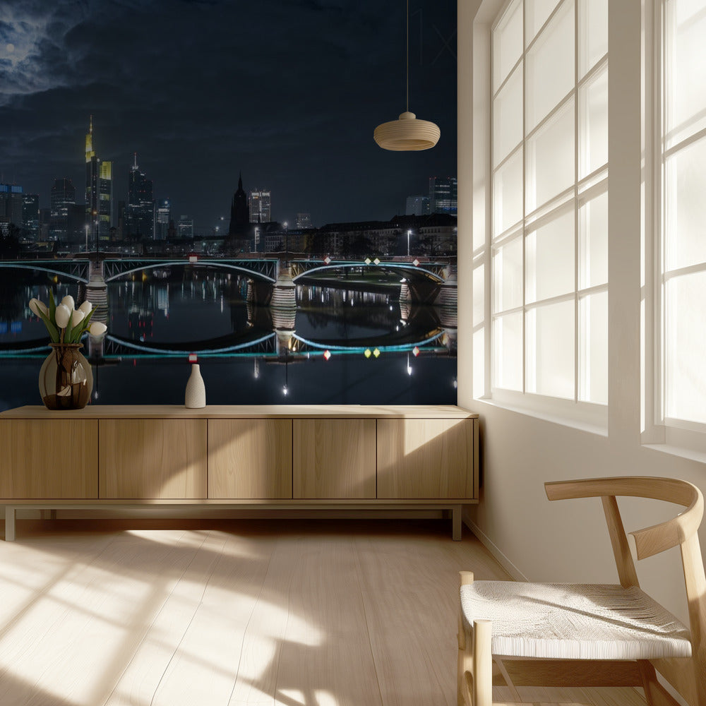 Frankfurt w pełni księżyca | Fototapeta