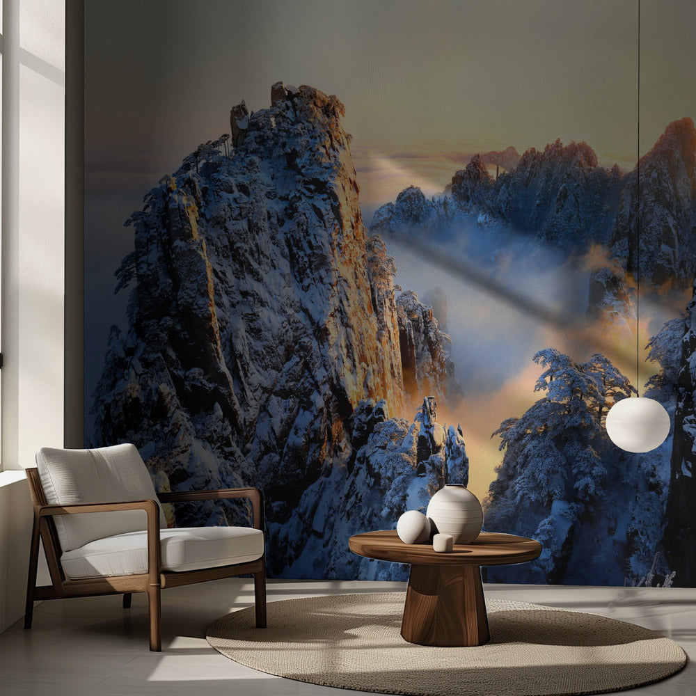 Auringonnousu Huang Shan -vuorella | Valokuvatapetit