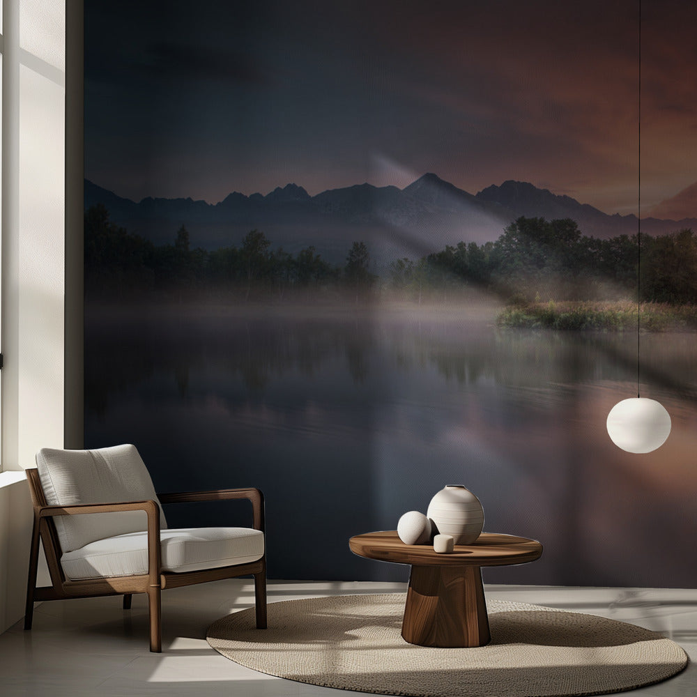 Aamunkoitto järven rannalla | Valokuvatapetit