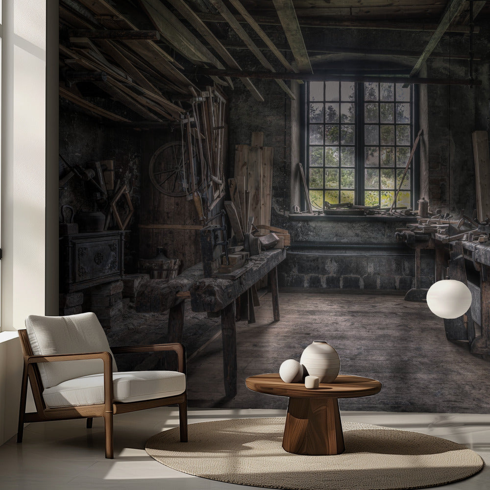 El taller del carpintero | Papel Pintado Fotográfico