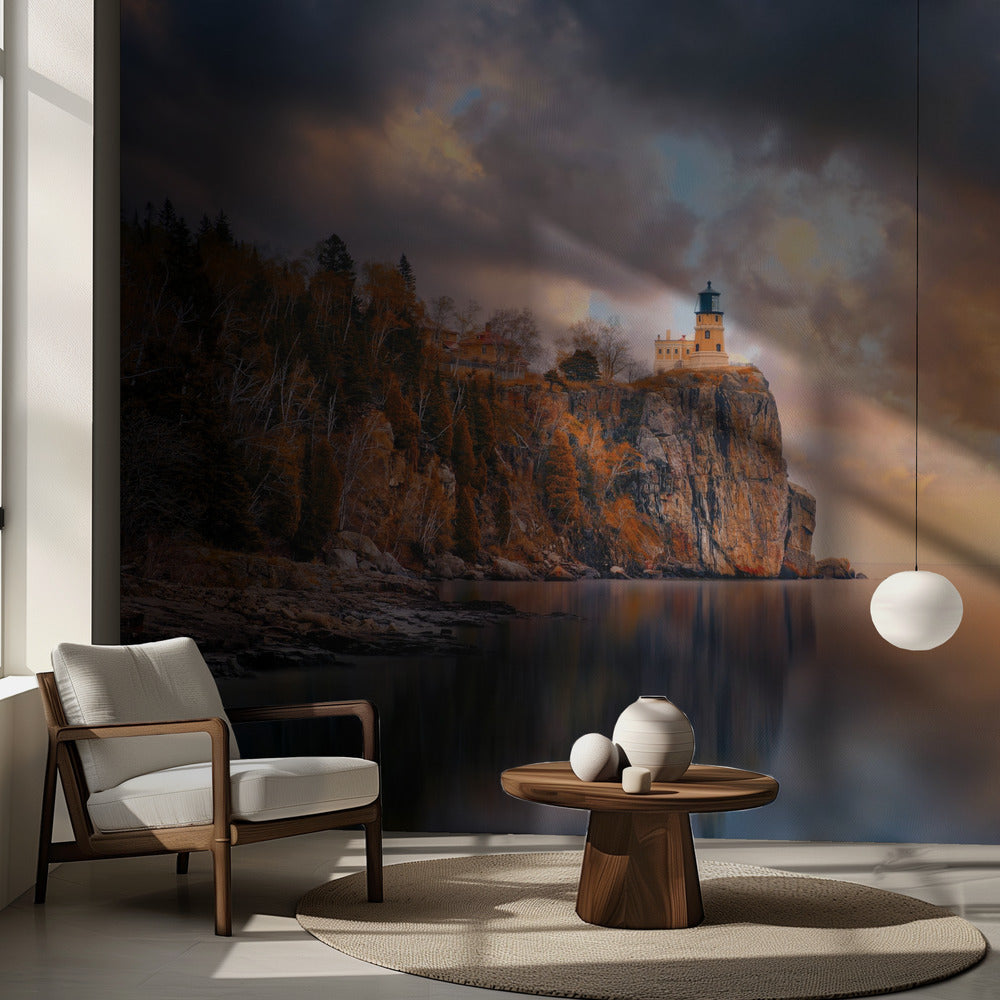 Pilvinen päivä Split Rockin majakalla | Valokuvatapetit