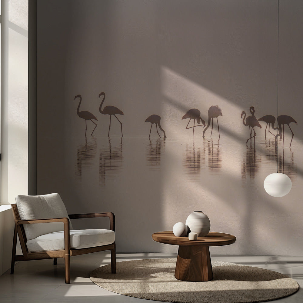 Flamingoja sumussa | Valokuvatapetit