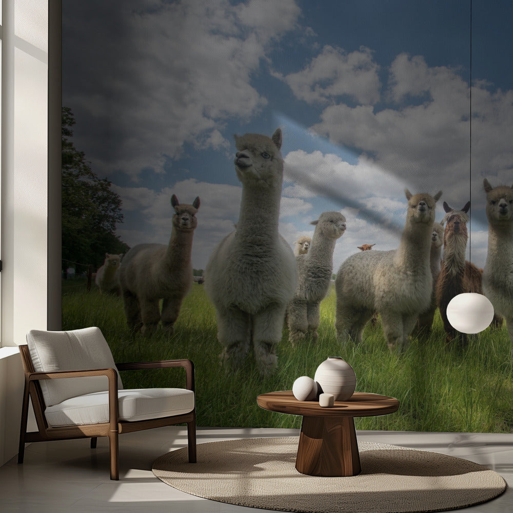 Lähetä alpakoiden koti! Valokuvatapetit