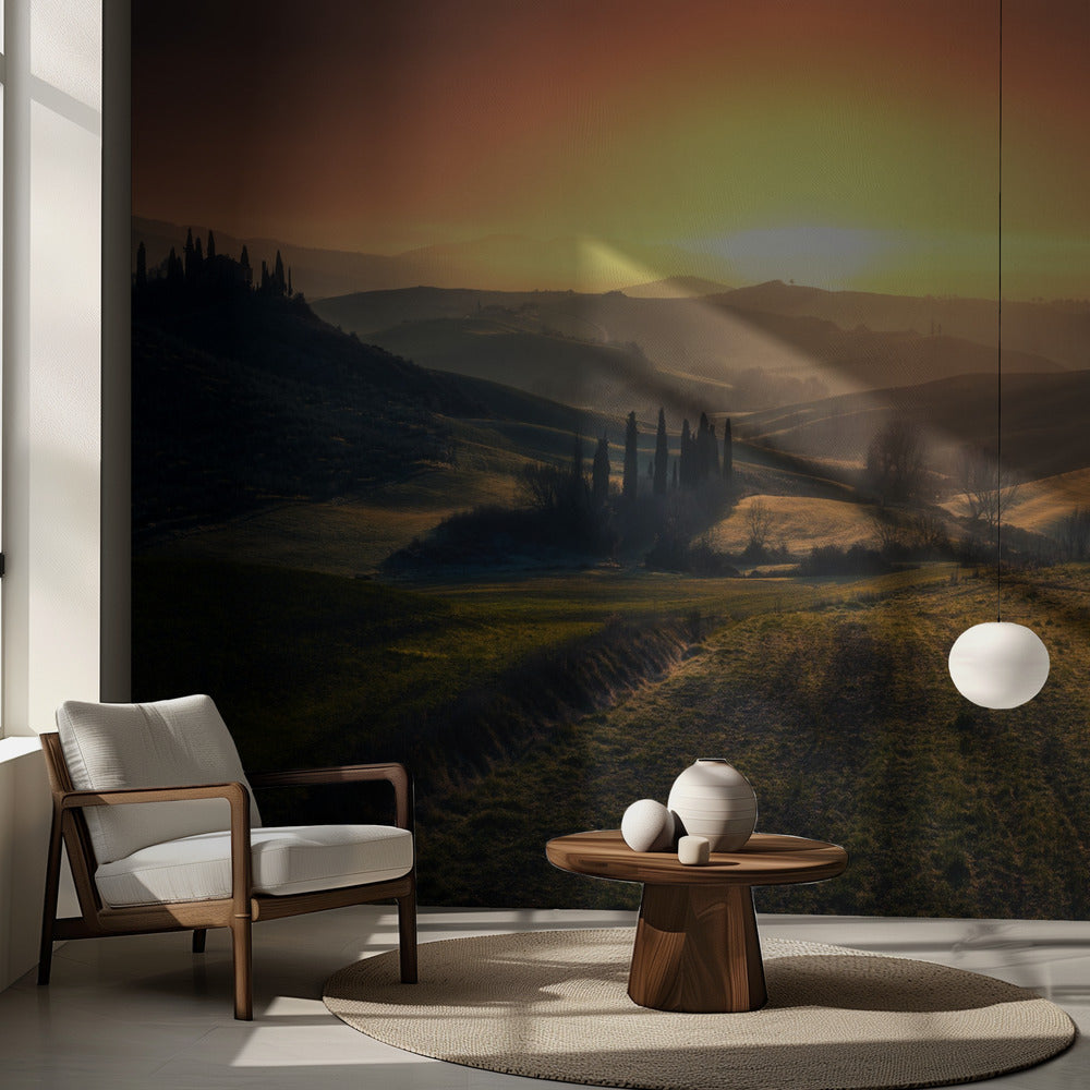 Val d'Orcia aamulla | Valokuvatapetit