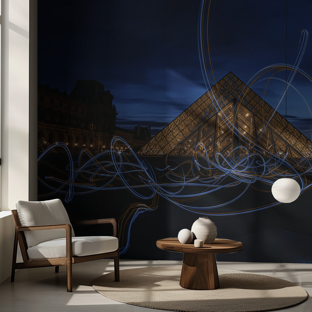 Light painting at Louvre Museum | Wallpaper