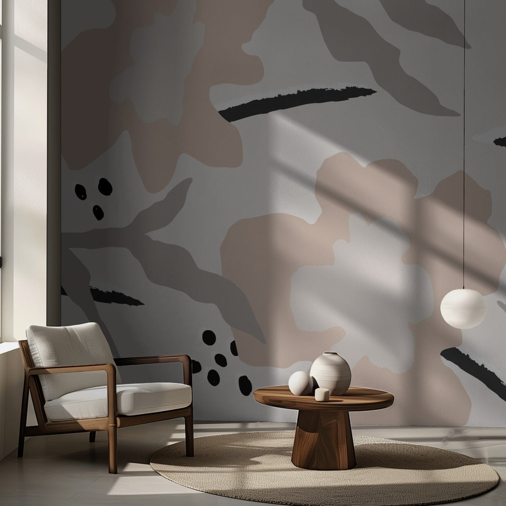 Flores y lineas | Papel Pintado Fotográfico