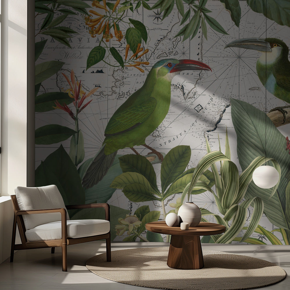 Viaje nostálgico de los loros 3 | Papel Pintado Fotográfico