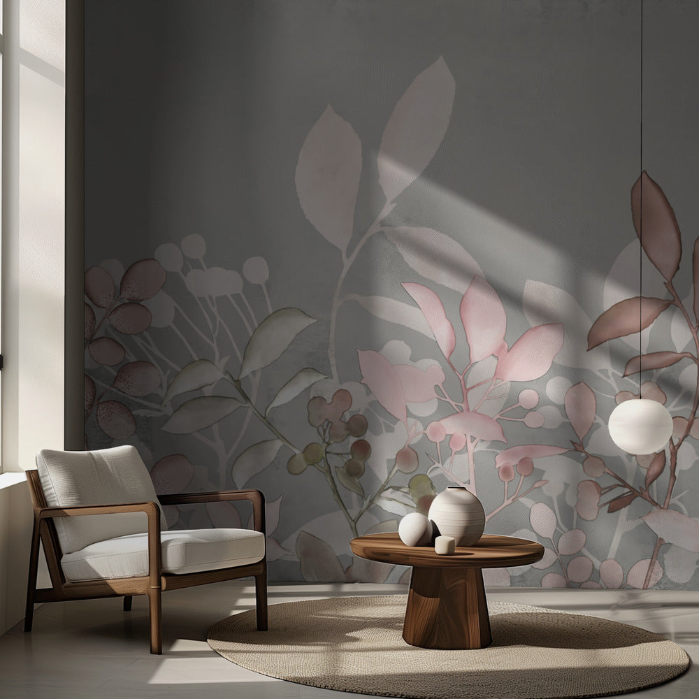 Vesiväri Pastelli Puutarha Pinkki | Valokuvatapetit