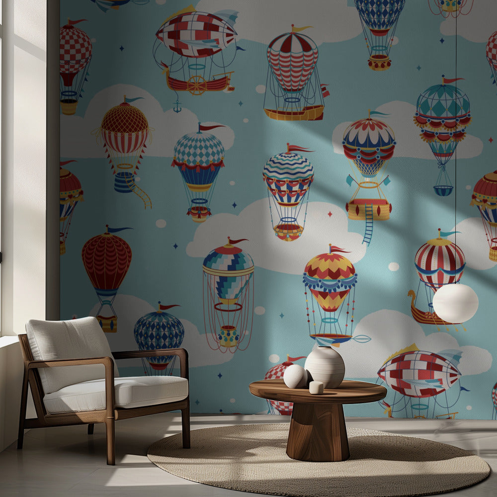 Pilvissä ylhäällä_Sinivihreä | Valokuvatapetit