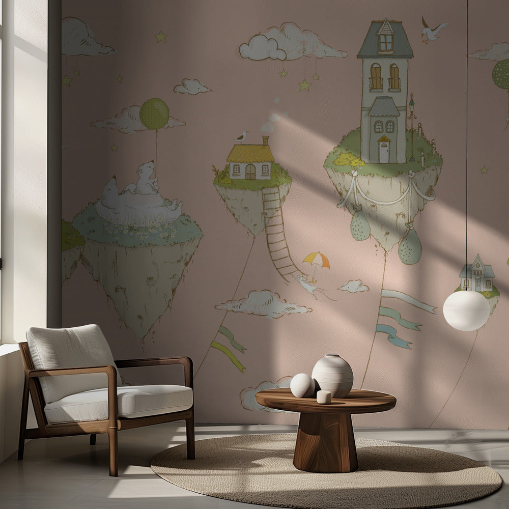 Floating Islands_Peachy | Wallpaper