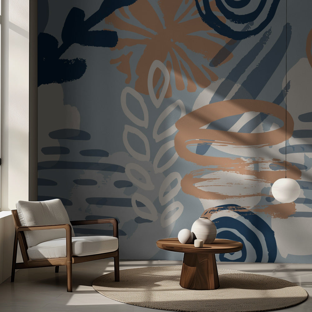 Scandia Herb_Bleu | Papier Peint Photo
