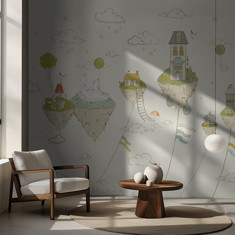 Floating Islands_Cream | Wallpaper