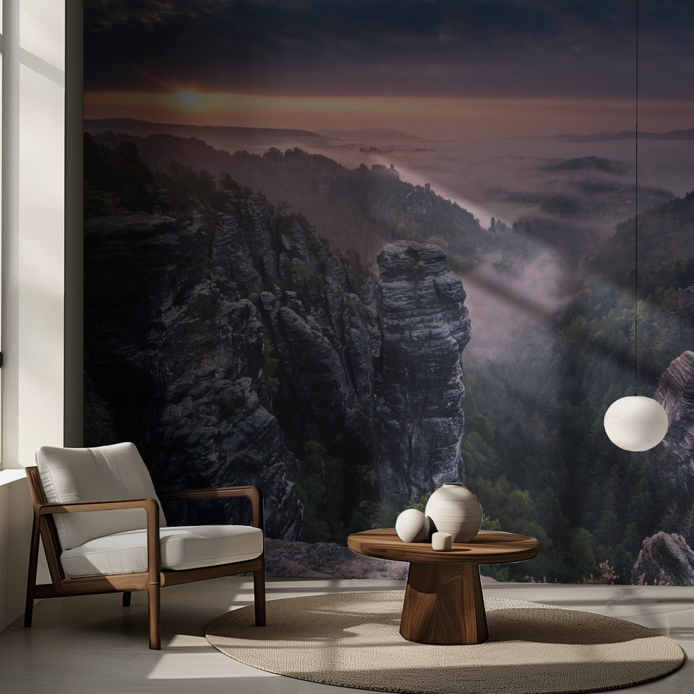 Auringonnousu kallioilla | Valokuvatapetit