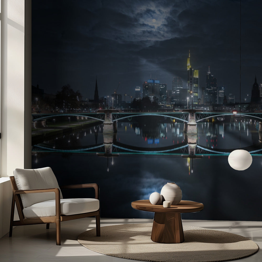 Frankfurt w pełni księżyca | Fototapeta
