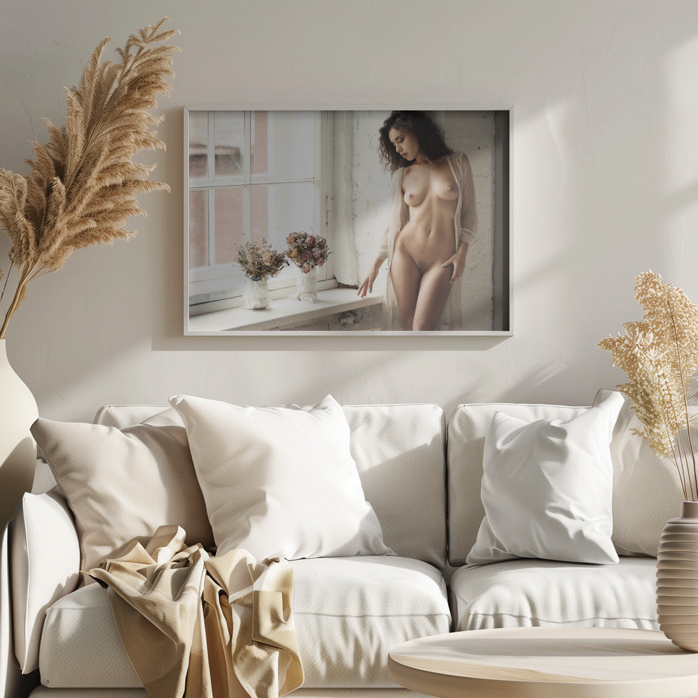 Porträt mit Blumen | Poster