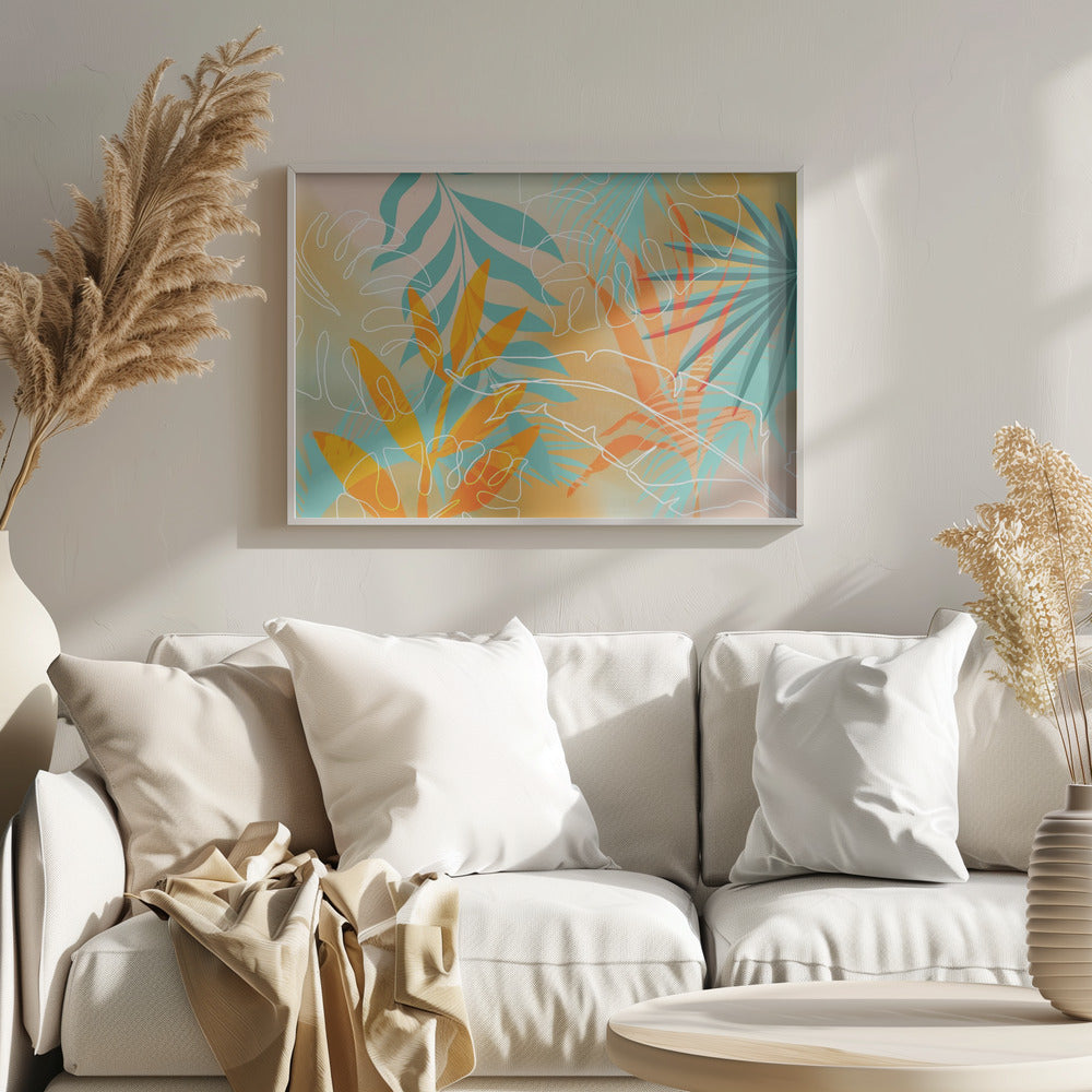 Tropical Summer Orange Turquoise | Poster