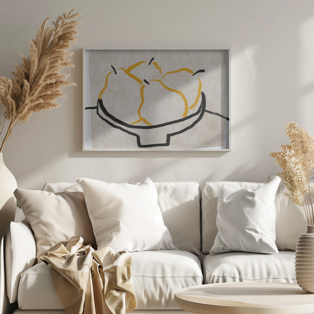 Strichzeichnung Birne | Poster - Kunstdruck