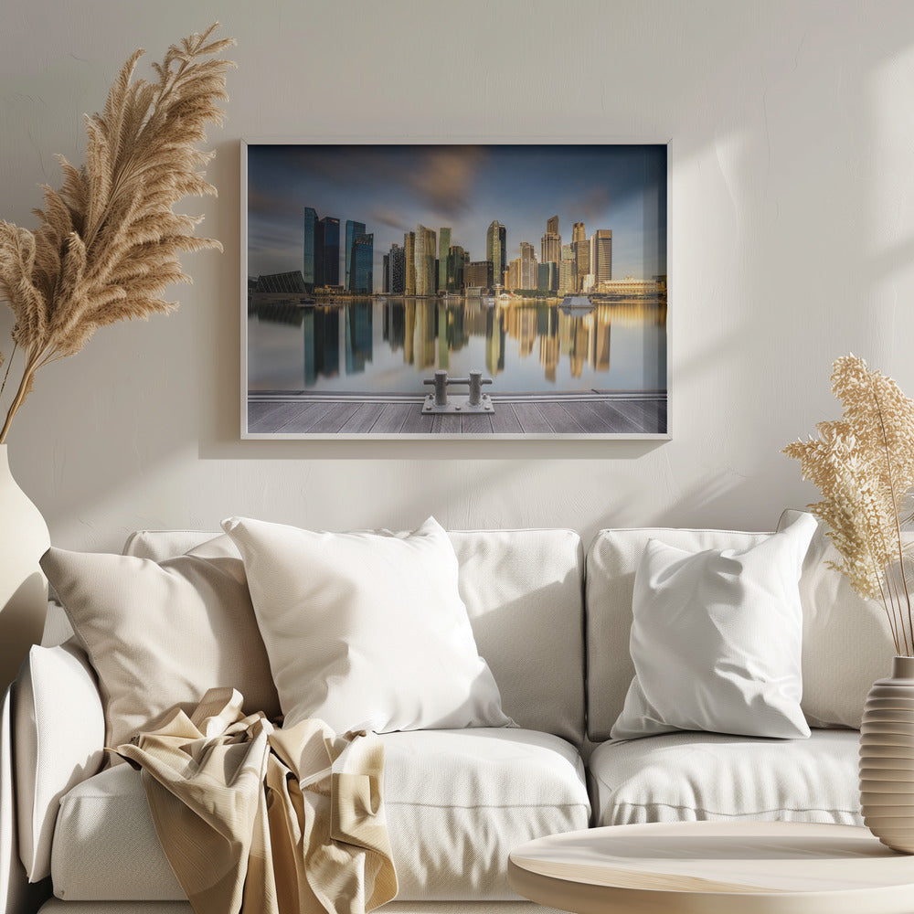 Kultainen aamu Singaporessa | Julisteet - Taidevedokset