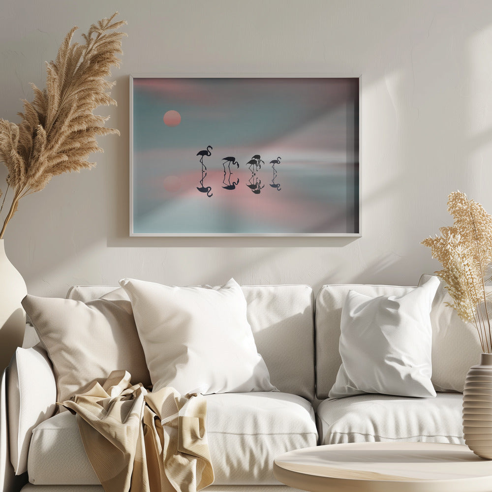 Family flamingos. | Poster
