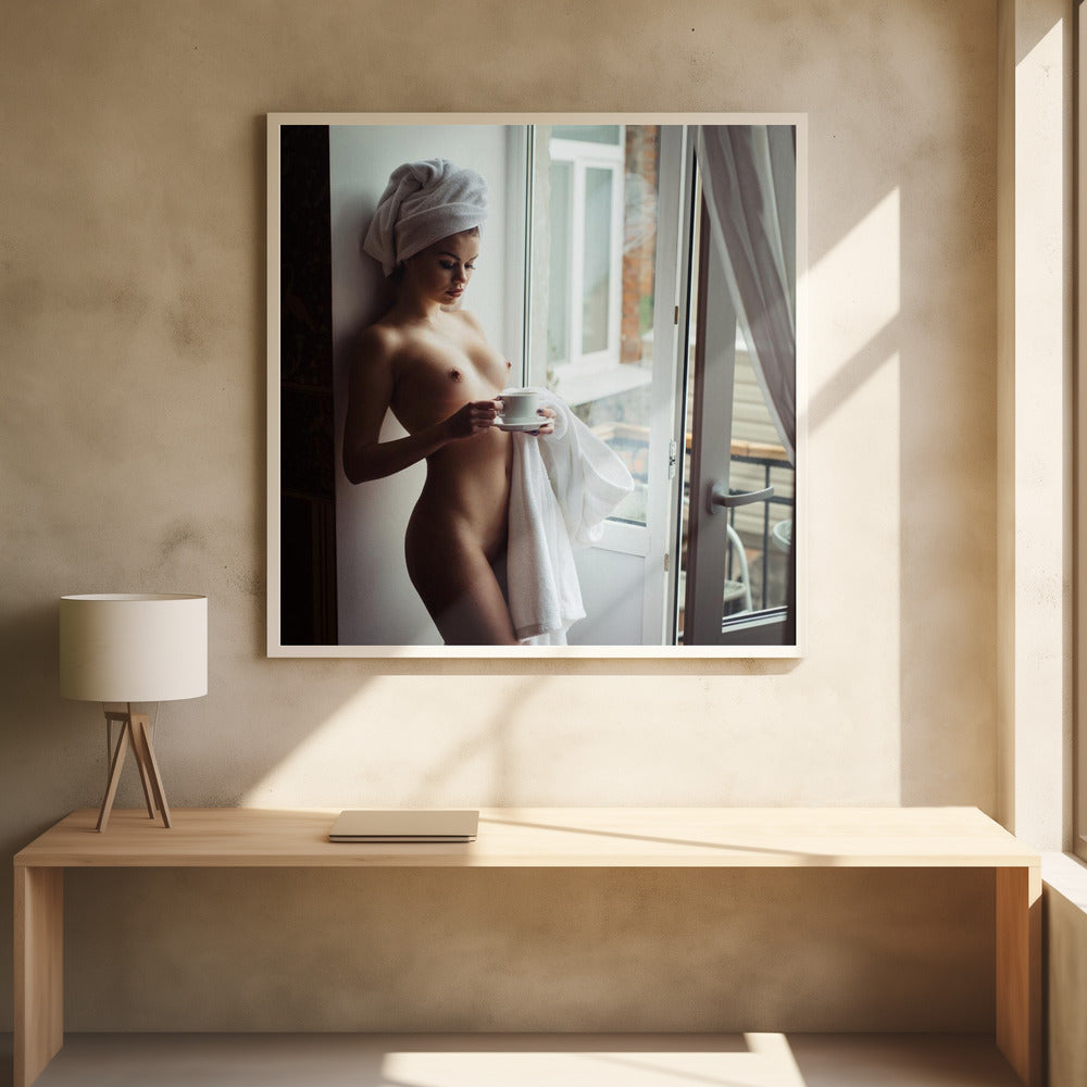 Cold morning and hot coffee | Poster
