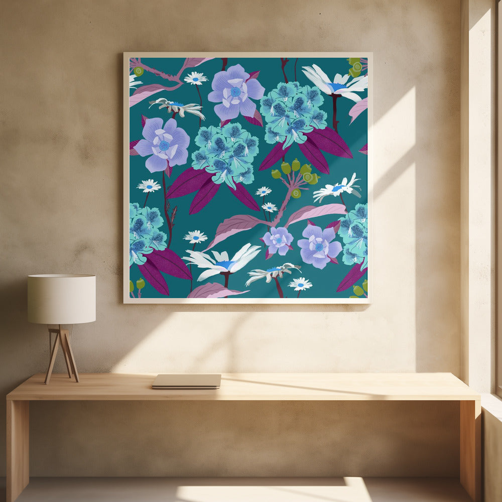 Rhododendrons and daisies | Poster