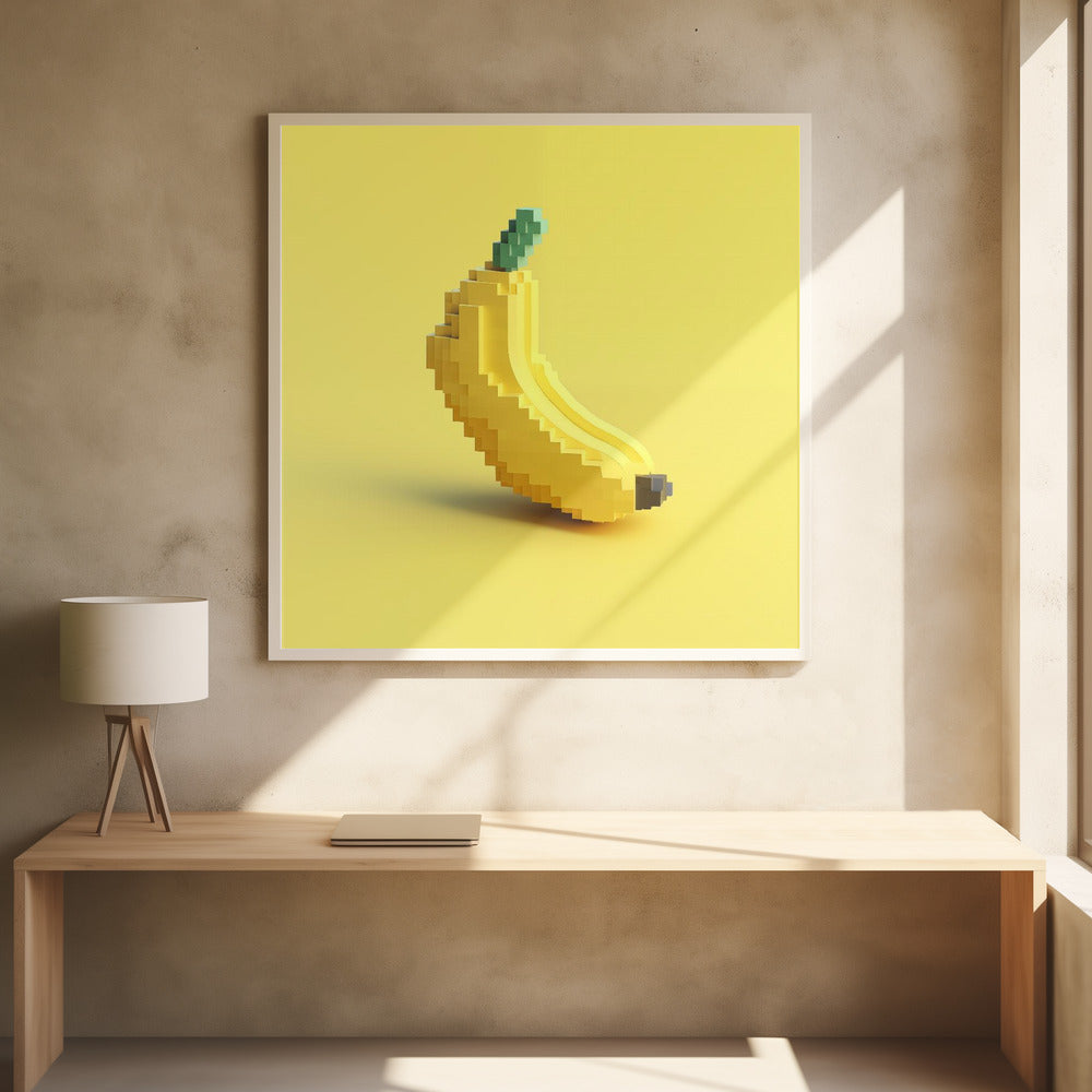 Pixelfrucht stilisierte Banane | Poster