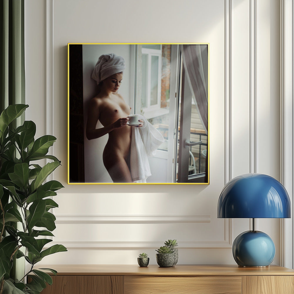 Cold morning and hot coffee | Poster
