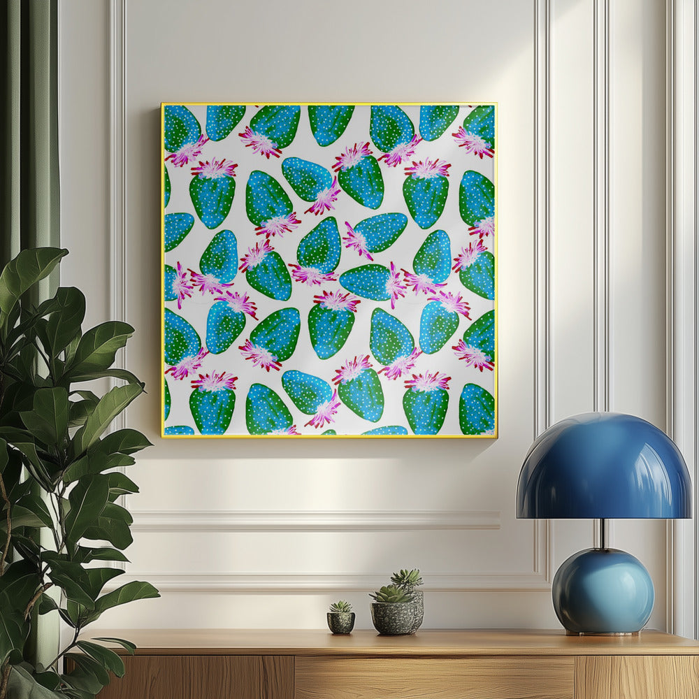 Blaugrüne Erdbeeren | Poster - Kunstdruck