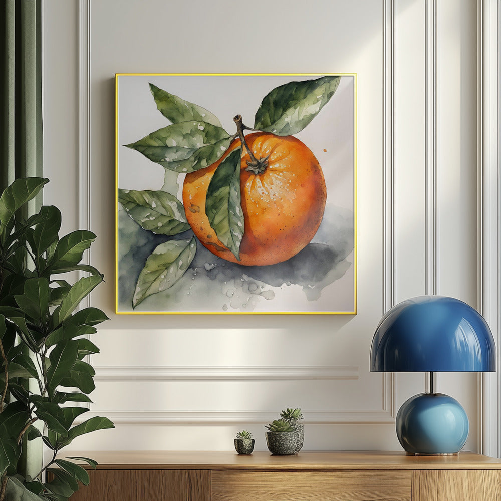 Orange, Aquarell, Tinte | Poster - Kunstdruck