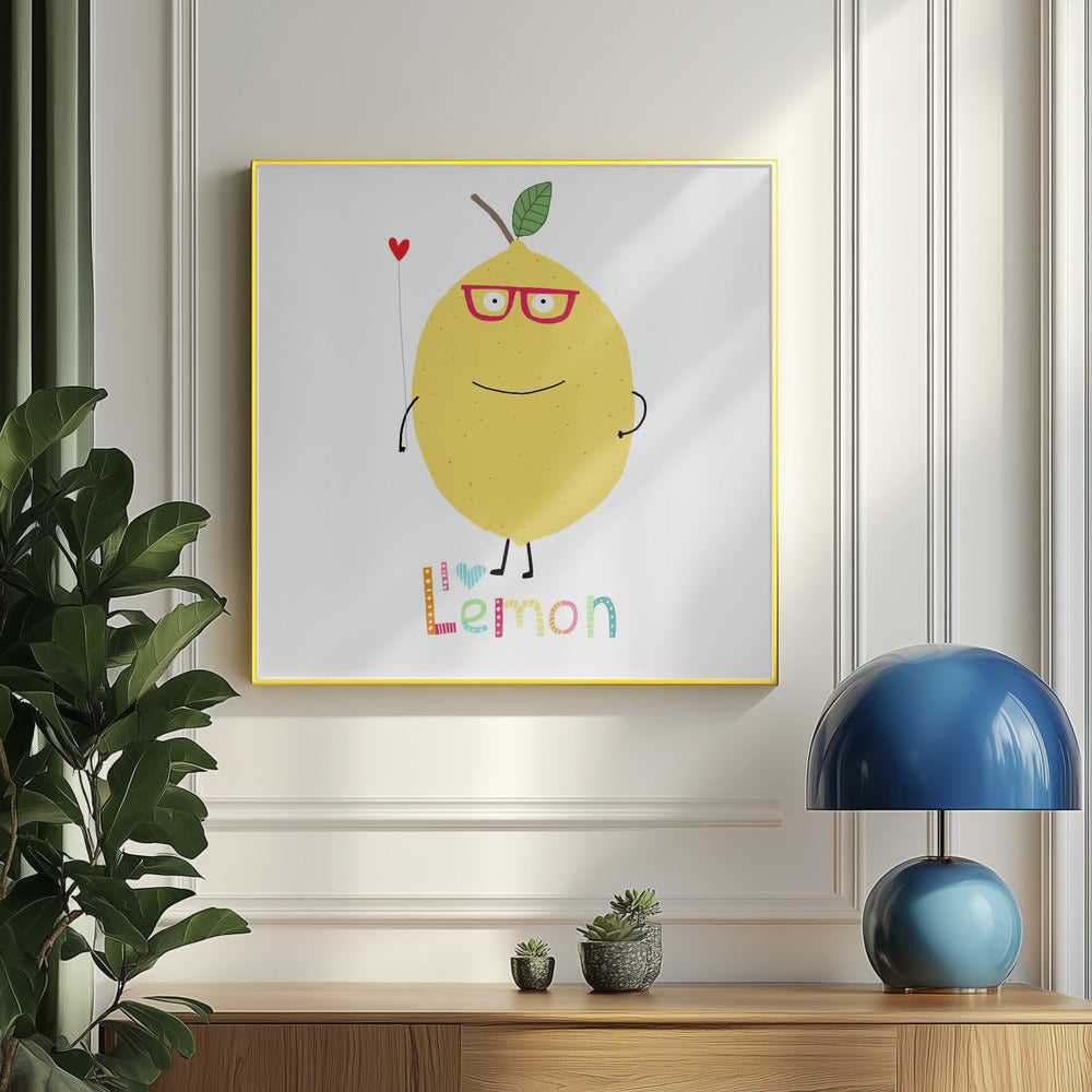 Ich liebe Zitrone! Eine süße Zitrone mit einem Herz. | Poster