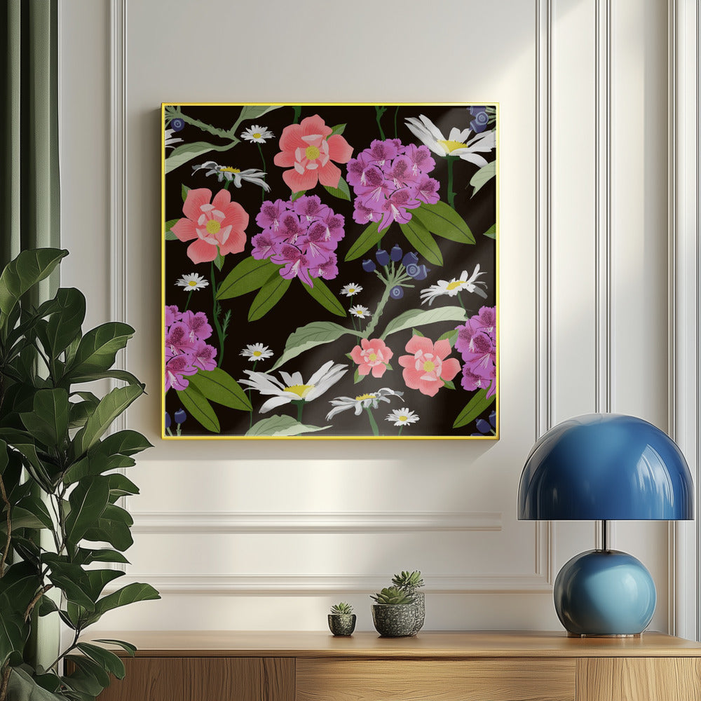 Rhododendrons and daisies | Poster