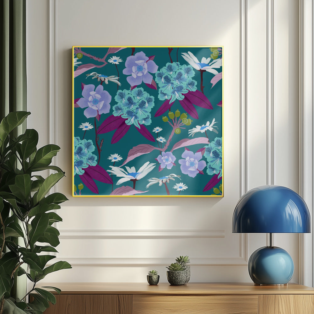 Rhododendrons and daisies | Poster