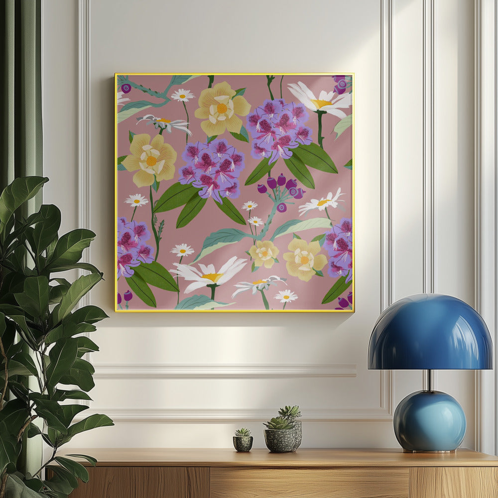 Rhododendrons and daisies | Poster