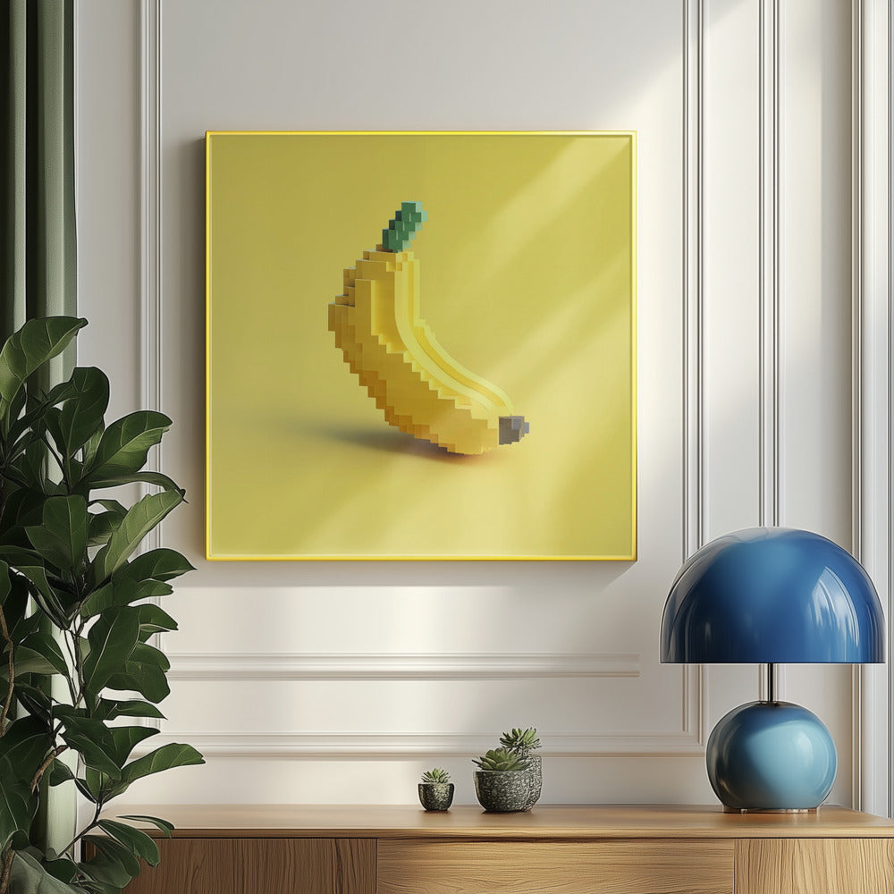 Pixelfrucht stilisierte Banane | Poster