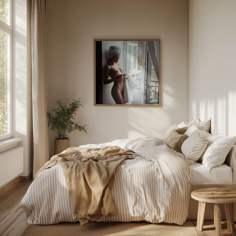 Cold morning and hot coffee | Poster