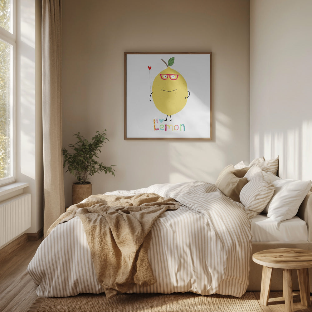 Ich liebe Zitrone! Eine süße Zitrone mit einem Herz. | Poster