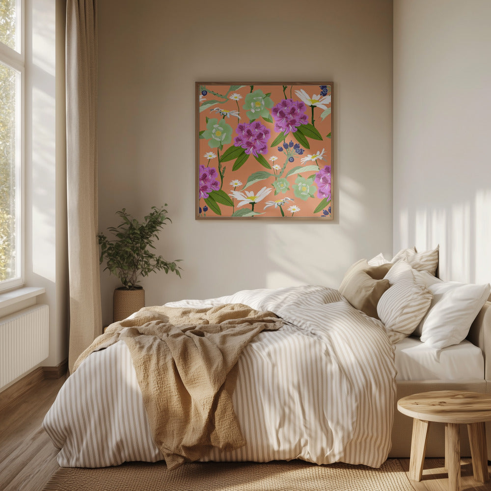 Rhododendrons and daisies | Poster