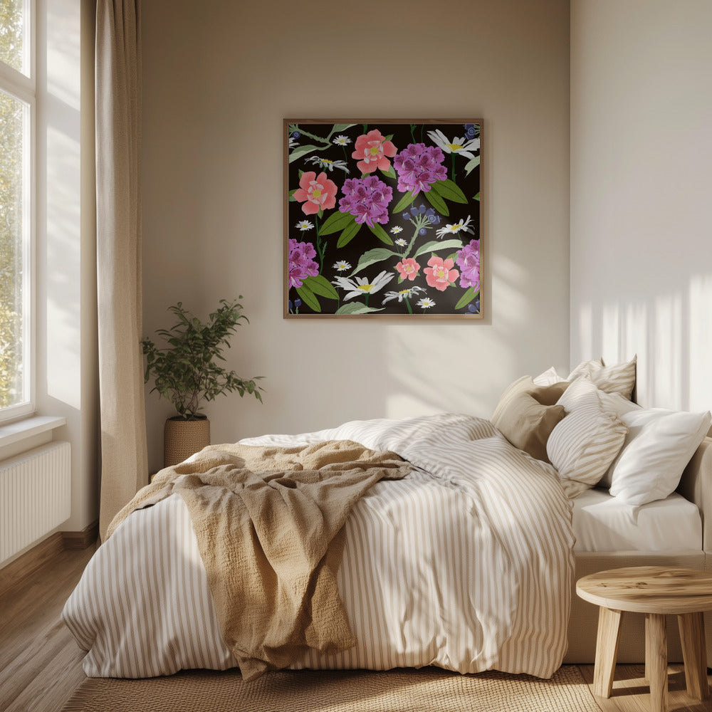 Rhododendrons and daisies | Poster