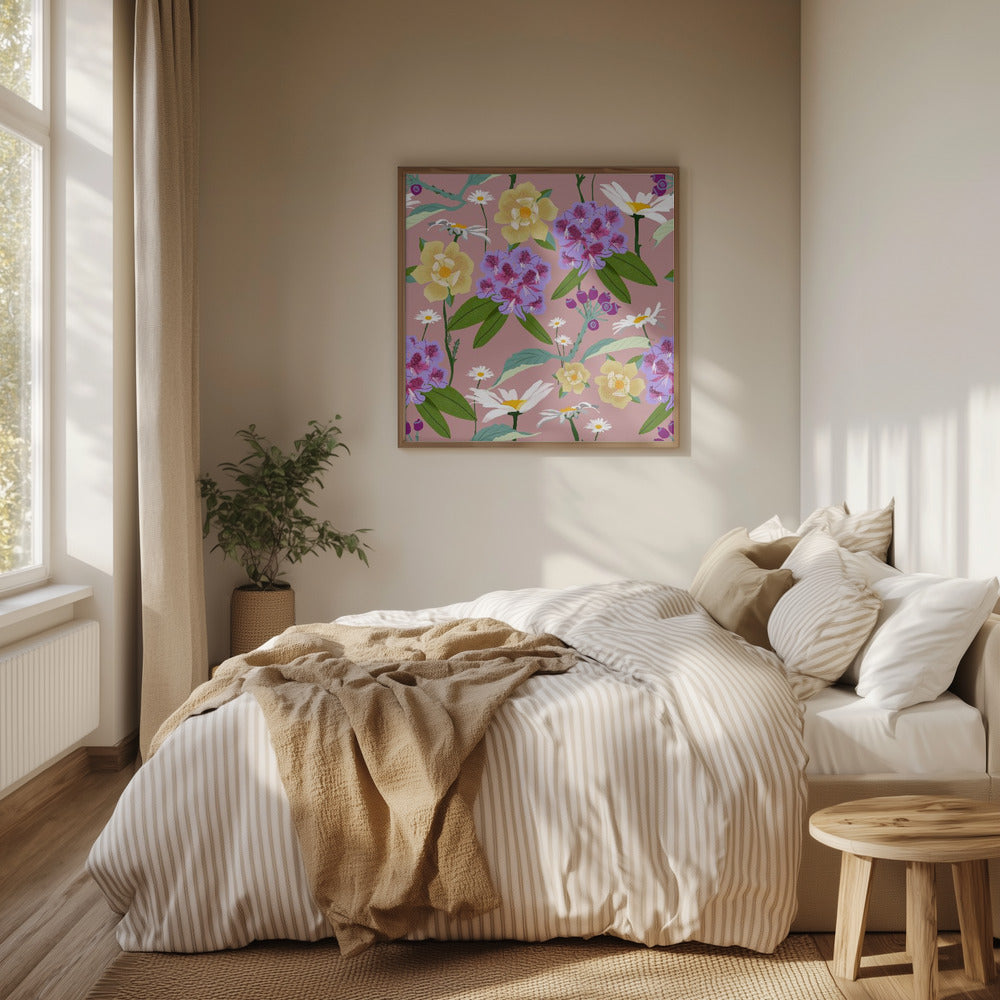 Rhododendrons and daisies | Poster