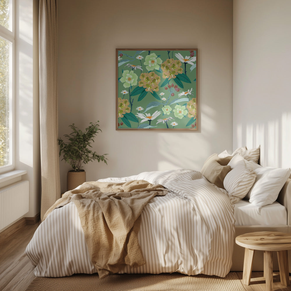 Rhododendrons and daisies | Poster