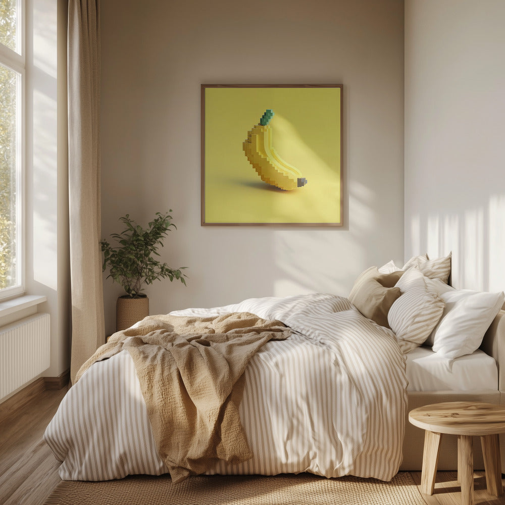 Pixelfrucht stilisierte Banane | Poster